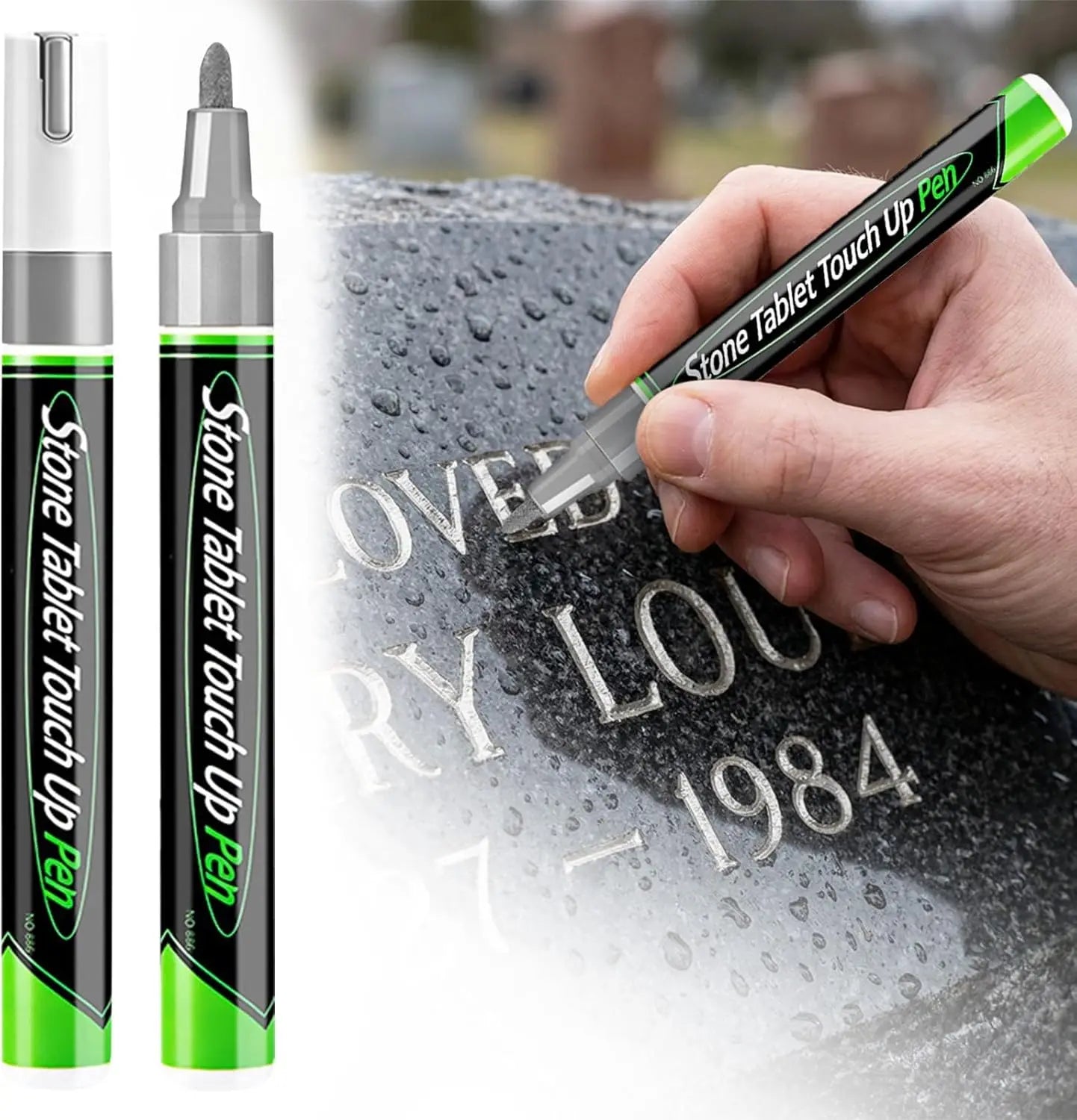 Tombstone Marker Pen Stone Pen for Restoring Faded Grave Inscriptions Waterproof Strong Coverage Ideal for Gravestone Lettering