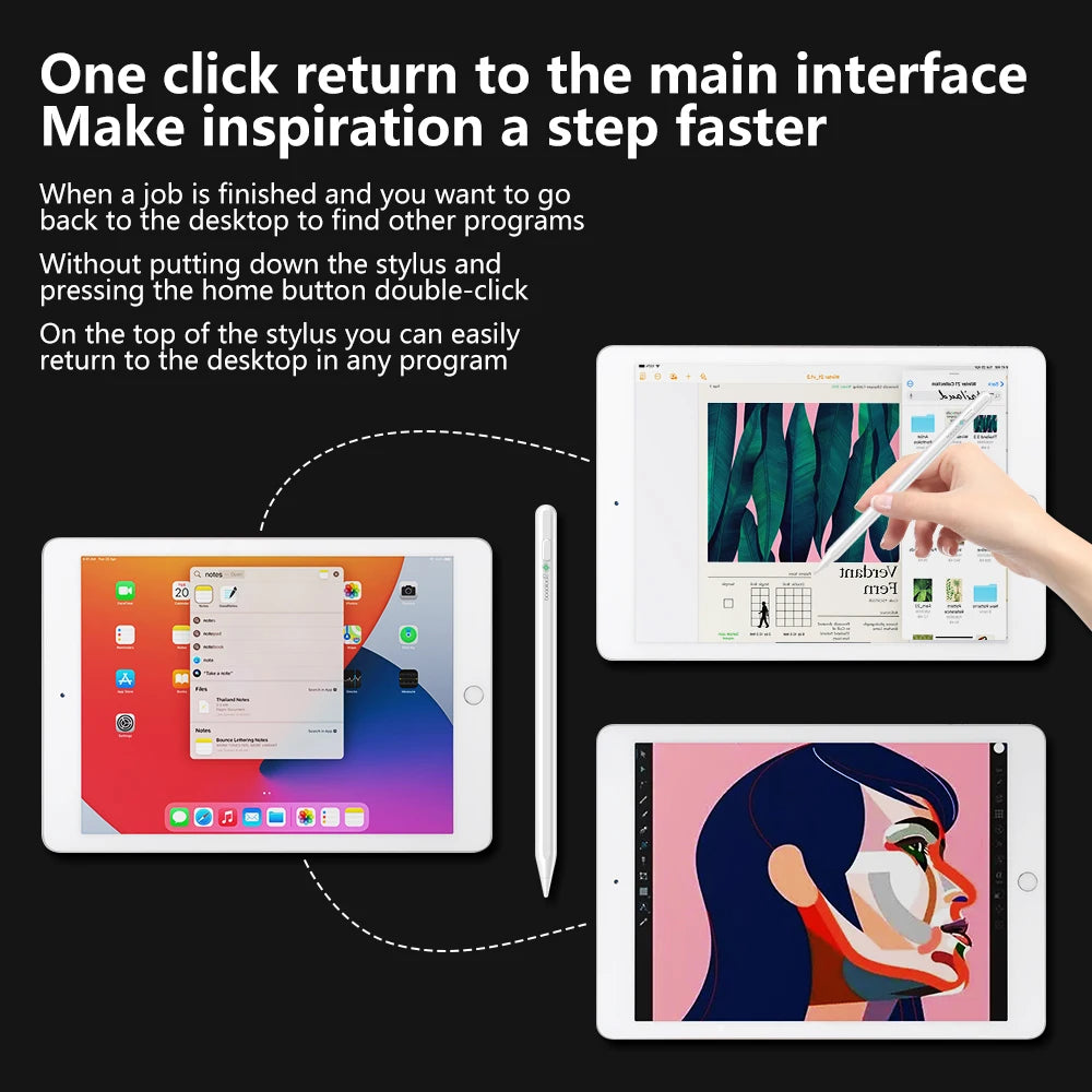 For iPad Pencil Apple Pen Stylus for Apple Pencil 2 1 for iPad Air 4 2021 Pro 11 12.9 2020 Air 3 10.5 2019 10.2 Mini 5 Touch Pen