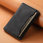 HOMEFISH Artificial leather credit card magnetic elastic wallet(3 card slot)with strong magnetic accessories ID card clip wallet