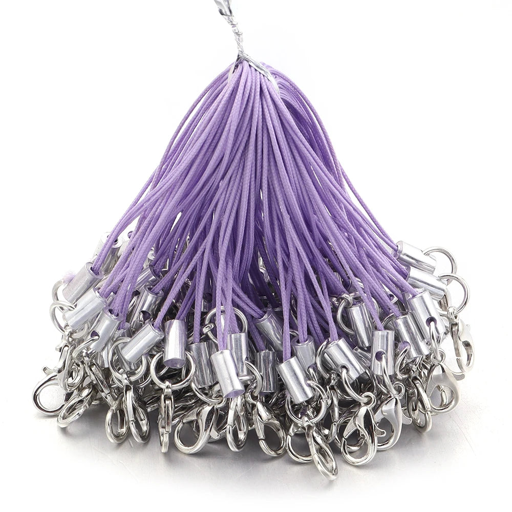 20/100Pcs Lobster Clasp Lanyard Strap Cord Mobile Phone Lanyard Polyester Key Chain Cords Charms Keyring For DIY Jewelry Making