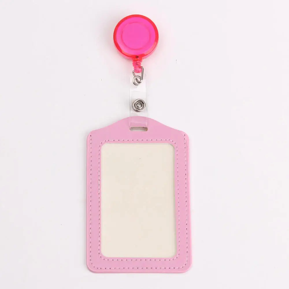 Pu Leather Card Holders Id Badge Case Clear And Color Border Lanyard Holes Bank Credit Id Badge Holders Accessories Wholesales