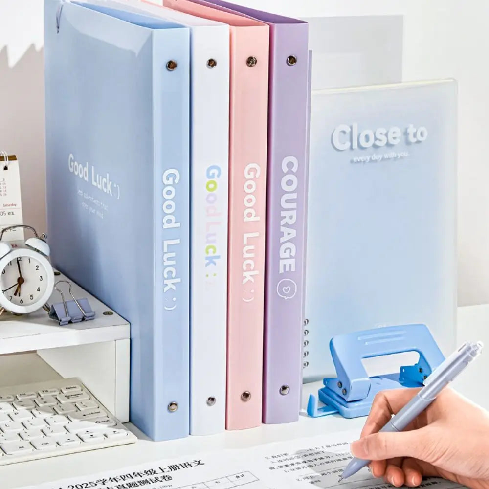 INS Style Loose Leaf A4 File Folder Transparent Detachable Data Book Students Stationery Office Storage Booklet School Office