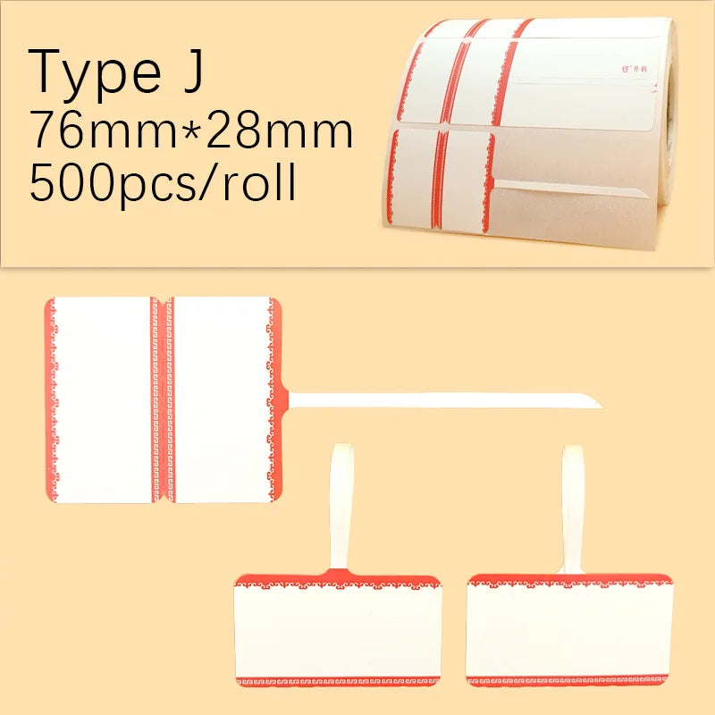 500Pcs Blank Price  Label Stickers Jewelry Tags Thermal Paper Label Hang Tag for Earring Ring Necklace Bracelet Glasses 70*30