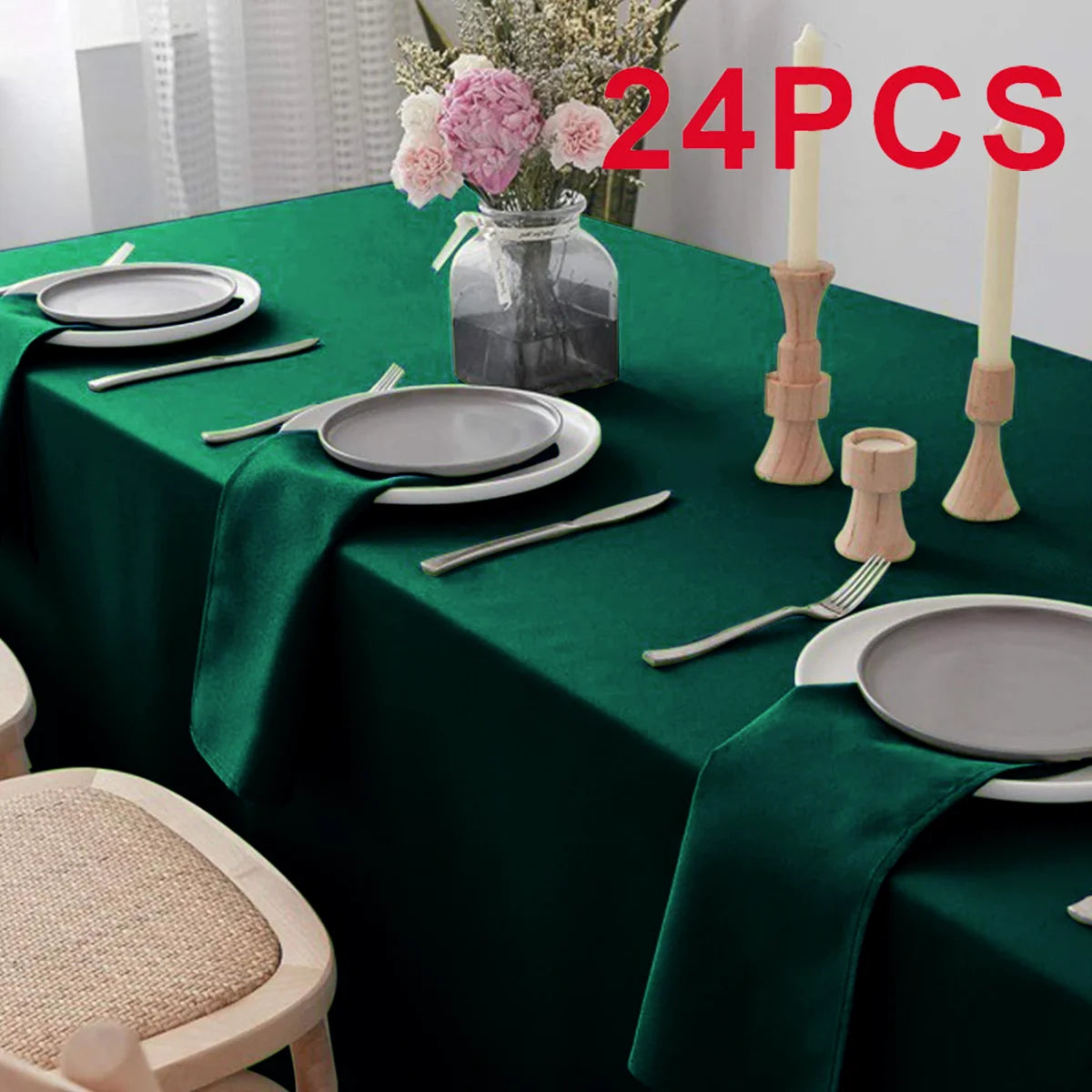 Set Of 6/12/24 40x40cm Table Cloth Napkins Durable Polyester Thicken Placemat Reusable for Kitchen Dining  Wedding Decoration