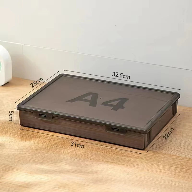 1Pc File A4 Box Important Information Registration Book Dust Proof Storage Case Document Organizer Box Household Office Supplies