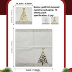 16pcs 33 * 33cm 2Layer Hot Selling Hot Stamped White Christmas Tree Napkins Christmas Disposable Table Mat DIY Decoupage Paper