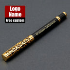 High Quality Luxury Metal Gel Pen Sculpture Pattern Roller Pen Office School Stationary Pen Customized Logo Name Gift