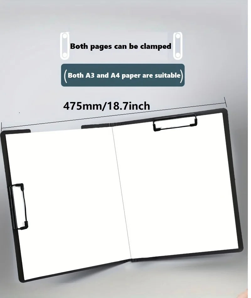 A4 File Folders Clipboard Writing Pad Memo Clip Board Double Clips Test Paper Storage Organizer For School Stationary Supplies