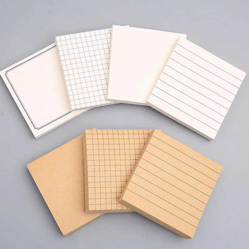 80Pcs Student Office Creative Tearable Memo Grid Memo Paper Self Adhesive Memo Paper Memo Label Stickers