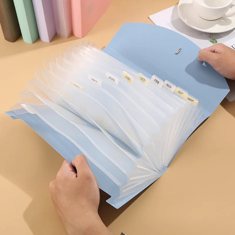 13 Pocket Expanding File Folder, Accordion Document Organizer with String Closure, Office School Home
