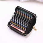 Compact Coin Purse Leather Business Credit Card Case Holder Travel Wallet for Women 20 Card Slots Small Card Pouch with
