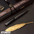 STONEGO Classic Luxury Ink Ballpoint Pen, Black Ink Medium Point 1.0mm Smooth Writing Metal Ball Point Pen Signature Pen