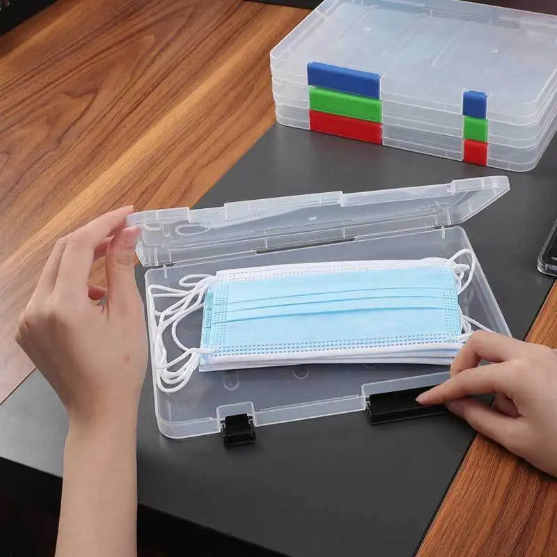 Transparent Thicken A4 File Box Plastic Office Document Sorting Storage Box Buckle Design Book File Archive Seal Boxes Organizer