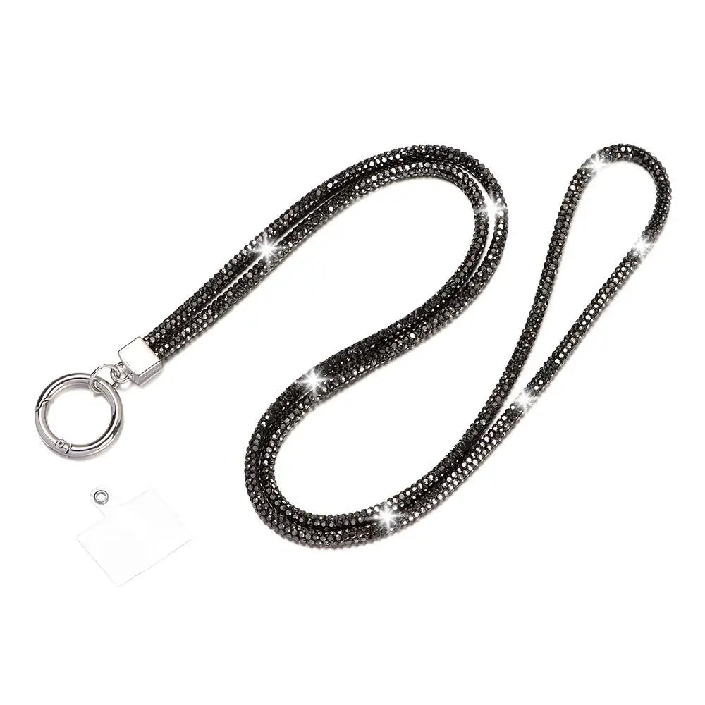 Glitter Rhinestone Phone Lanyard Phone Diamond Crystal Chain Straps Keychain Hanging Anti-lost Rope Mobile Phone Strap