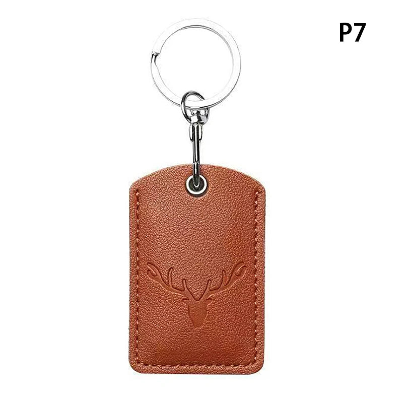 Access Card Case Leather Card Holder Keychain Key Ring Door Lock Access Tags ID Card Case Keychain Access Card Bag