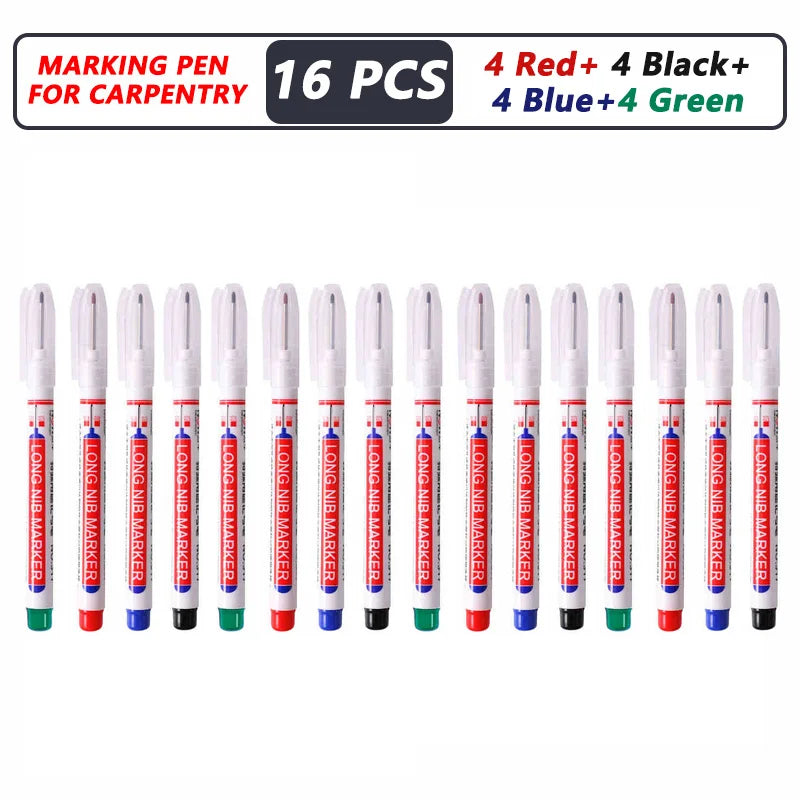 iLMH 4-40Pcs Deep Hole Long Nib Head Marker For Metal Perforating Pen Waterproof Bathroom Woodworking Decor Multi-Purpose Tool