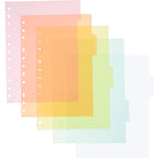 5Pcs Plastic Page Dividers B5 11 Holes Notepad Index Divider Easy to Use Classification Tabs Vibrant Colored Loose-Leaf