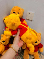 Cute Winnie the Pooh x Stitch Plush Doll Pen Bag, Large Capacity Student Stationery Pouch, Cartoon Pencil Case for School Gift