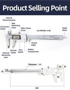 Vernier Caliper Professional Pachymeter Carpentry Tools Measuring Tool Micrometer Ruler Stainless Steel Pachometer Dial Calipers