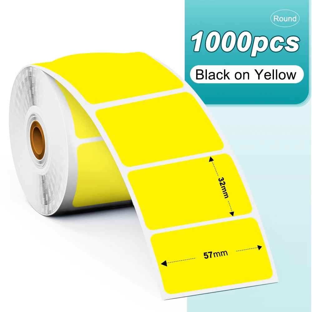 Phomemo PM241 Shipping Printer Label Sticker Round Paper Square Label Rainbow Color for DIY Logo Design Small Business Adress