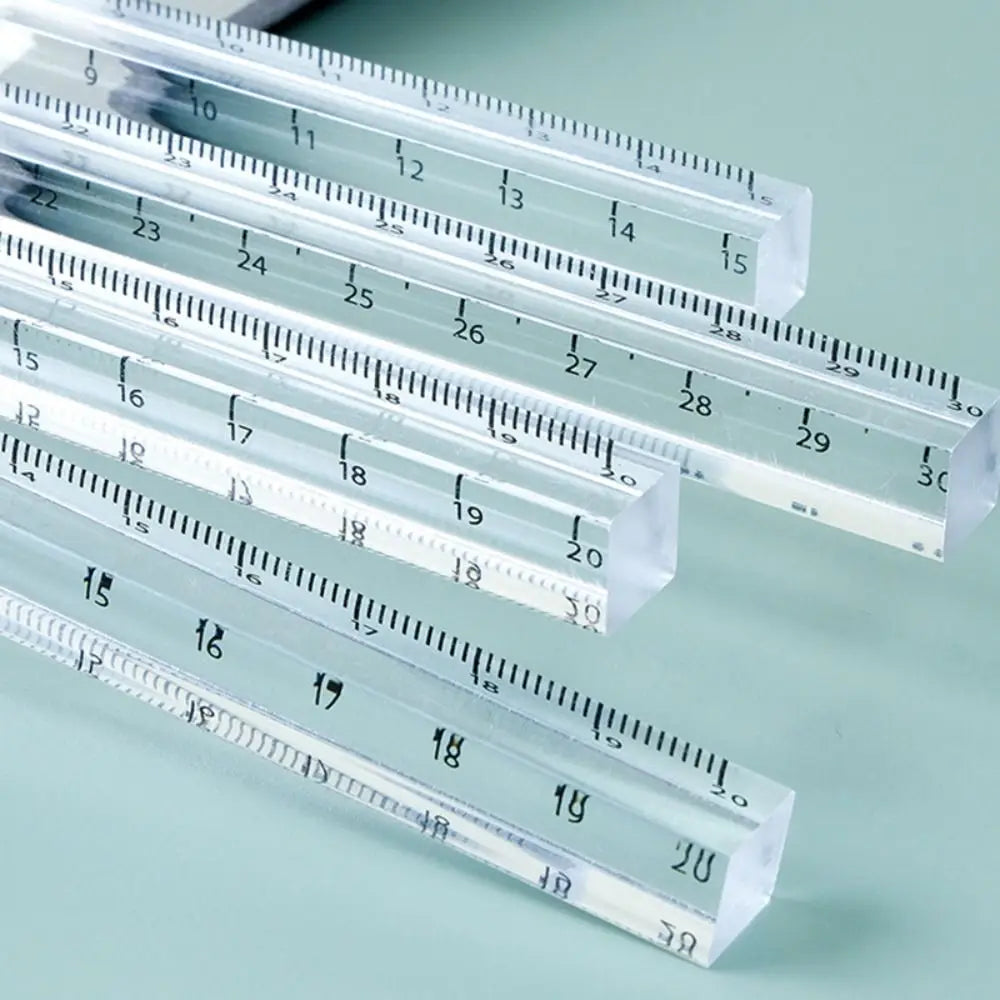Creative 15/20/30CM Straight Ruler Transparent Acrylic Scale Ruler Cube Ruler Students Gift