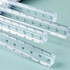 Creative 15/20/30CM Straight Ruler Transparent Acrylic Scale Ruler Cube Ruler Students Gift