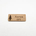 6*2/6.5*2.5 Custom Wooden Name Tag Badges  Personalized Engraved Identification with Pin or Magnetic Backing Plates for Business