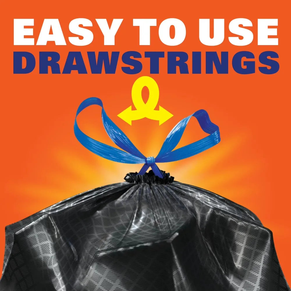 Ultra Strong 30 Gallon Trash Bags, Black Large Trash Bags, Fabuloso Scent, 20 Bags, Heavy Duty Kitchen Garbage Bags, Leak Proof, Strong Handle