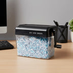 Professional Mini Manual Paper Shredder Hand Crank Non-slip Base Paper Sharper ABS Transparent Document Destroyer Office
