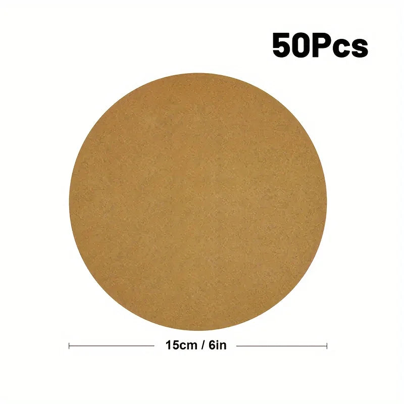 100pcs Round Parchment Papers (6''/8''/9'')  Non-Stick Precut Cake Pan Parchment Liners, For Baking Steaming Air Fryer