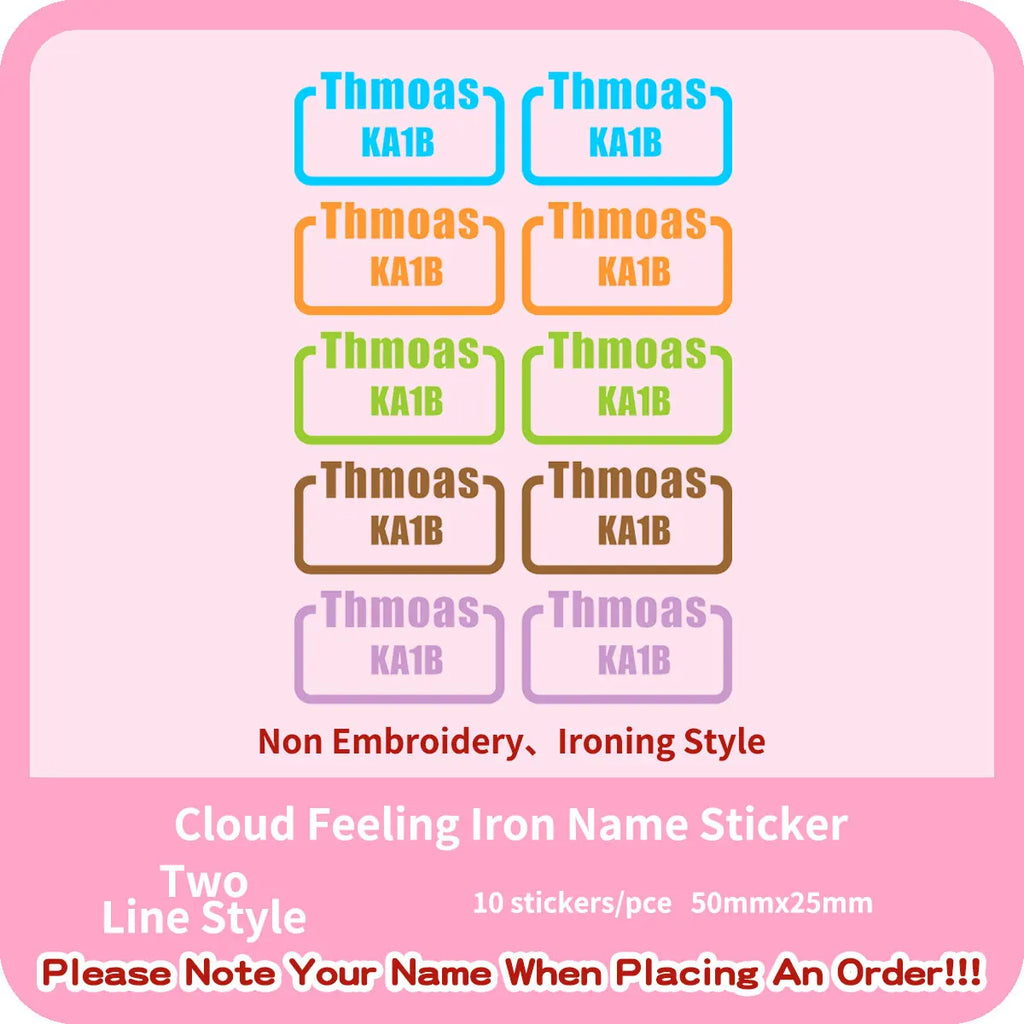 Custom Thermal Embroidery Iron Name Tag Sticker Personalized Washable Sewing Clothing Children Stickers Clothes Babysuit Labels