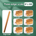 Space Ball 30cm Triangular Scale Ruler Metal Straight Ruler Metric Architect Engineer Accurate Drafting Measure Tool