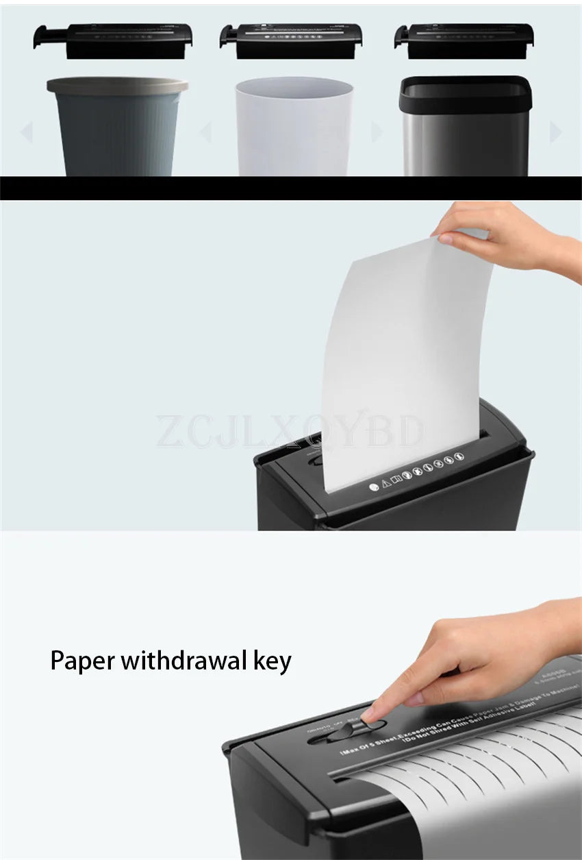 220V 10L Mini Desktop Electric Shredder Electric Cutting File Shredder Strip Office Home Paper Shredder