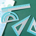 4-Piece Aluminum Ruler Set - Multi-Size Measuring Tools for School, Office & DIY Projects