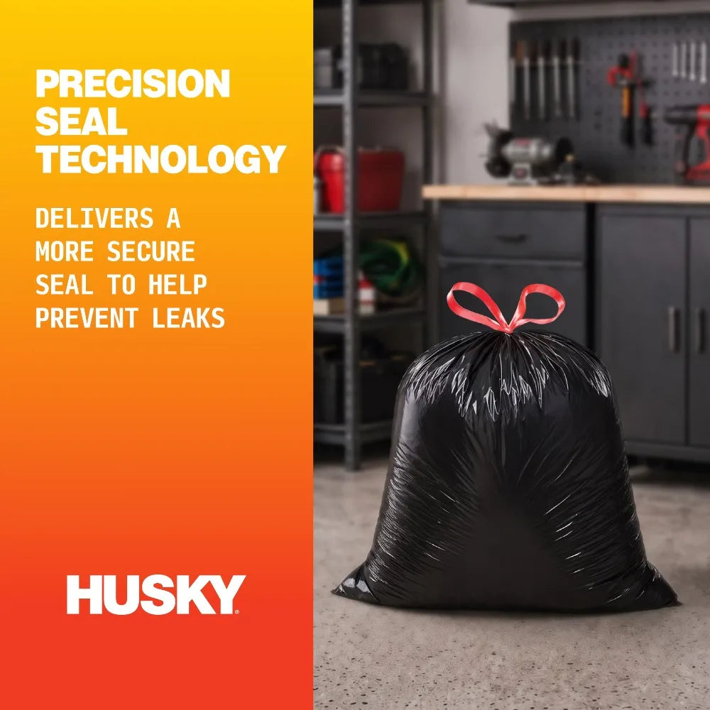 30 Gallon Large Drawstring Trash Bags, 80 Bags Heavy Duty Strong Garbage Bags for Kitchen Home Office, Thick Plastic Cleanup Bags, Easy Tie and Lift