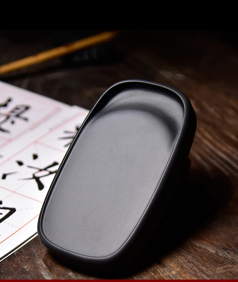 Natural Raw Stone She Inkstone Classical Calligraphy Regular Script Practice Ink Stone Vintage Brush Writing Practical Inkstone