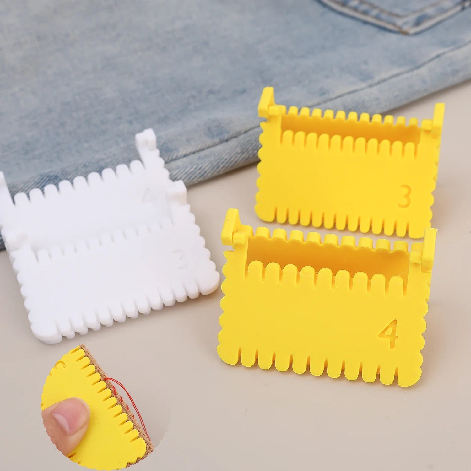 1/2 PCS Clip On Sewing Edge Guide, Easy Fabric Hemming Tool, Stitching Ruler for Beginner, Lightweight for Home Dressmaking