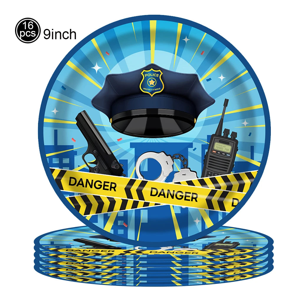 Police Party Plates Napkins Police Birthday Party Tableware Set Police Officer Car Party Decorations Favors Police Theme Party