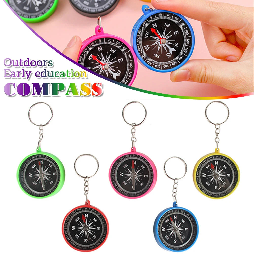Outdoor Compasses Keychain,Children Mini Compasses Keychain Portable Easy Hanging Key Chains Accessories For School,Outdoors
