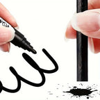 10pcs Black Waterproof Markers, Large Capacity Oil-Based Non-Fading Thick Tip Suitable for Logistics Multi-Purpose Use