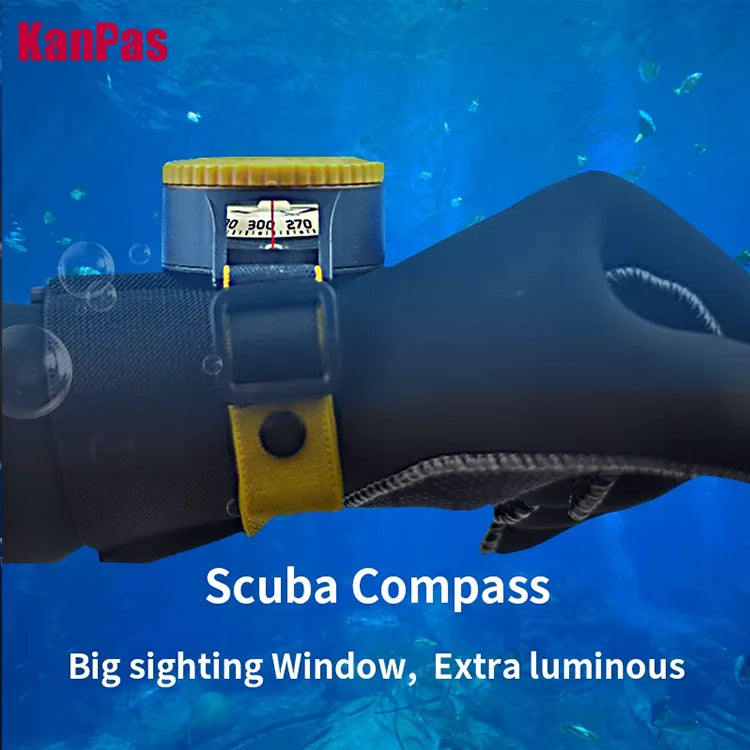 KANPAS 6BAR Scuba Diving Compass / Dive Compass / Compass Sea Navigation / Blue Compass Glow / Diving Luminous Signal