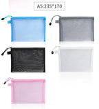 Transparent  A4/A5/A6 Mesh Zipper Pouch Clear Document Bag Book File Folders Stationery Pencil Case Storage Bags Makeup Pouch