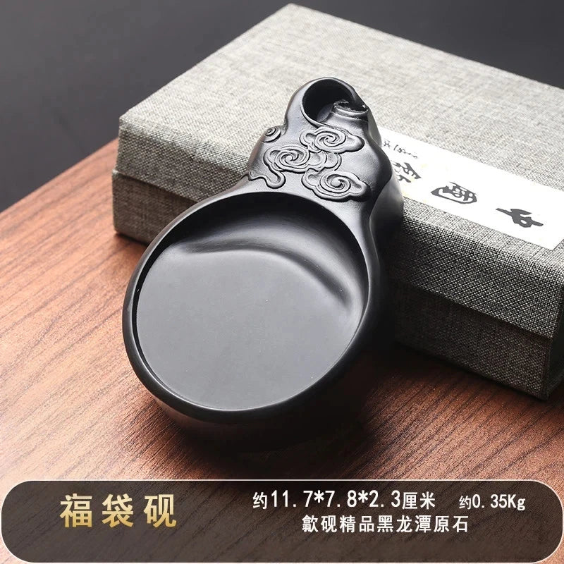 Exquisite Traditional Portable Lightweight Calligraphy Inkstones Huizhou Ink Slabs Perfect for Brush Writing Students Inkstone
