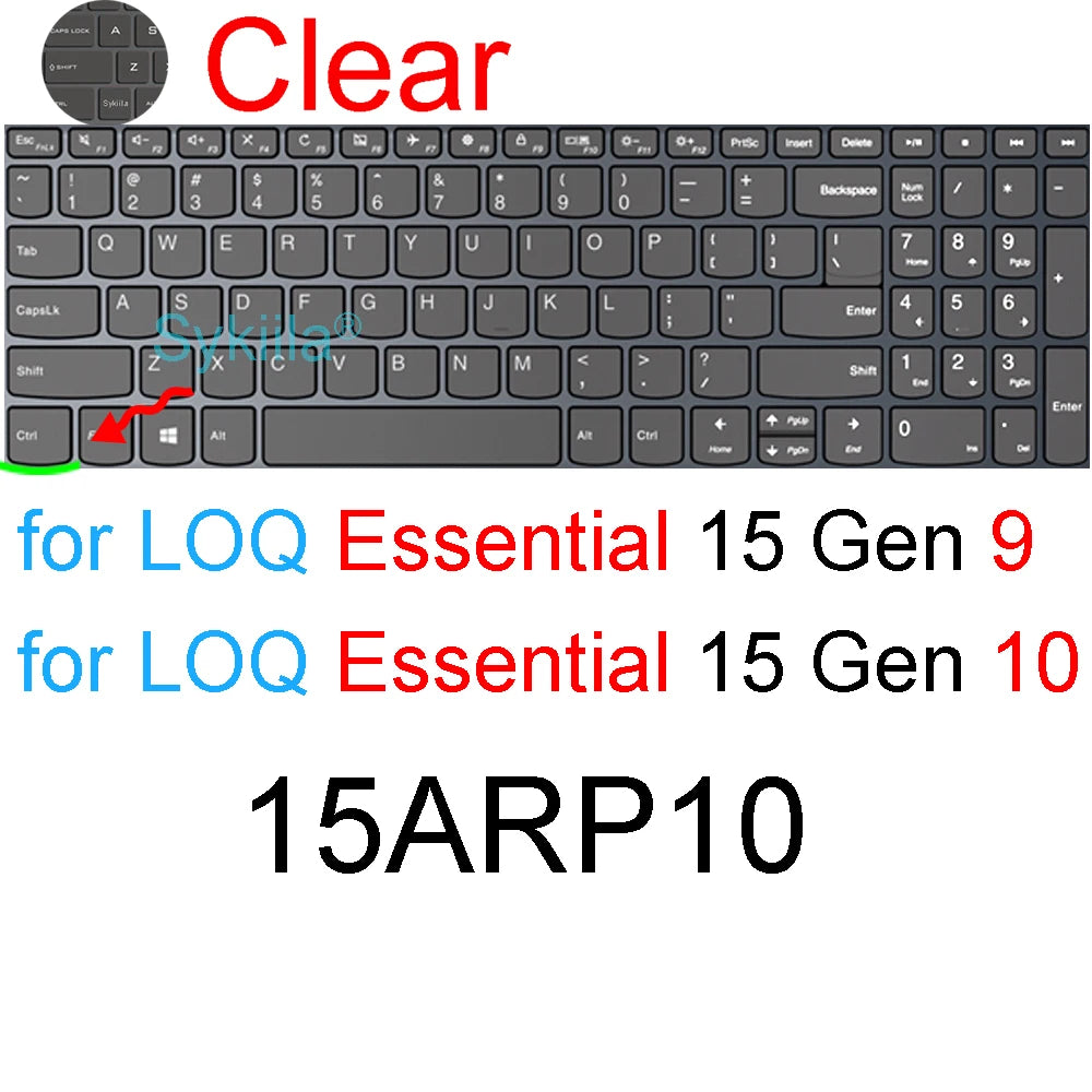 Keyboard Cover for Lenovo LOQ 15 16 17 Gen 11 10 9 15AHP11 15IHP11 15AHP10 15ARP10 15IRX10 17IRX10 Silicone Protector Skin Case