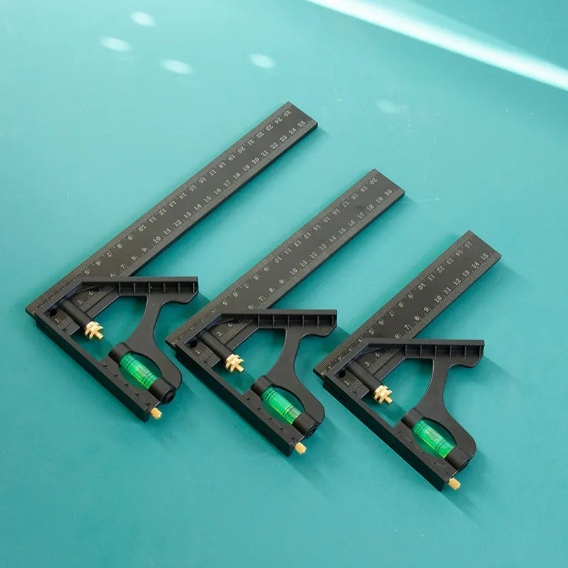 150/200/250mm Multifunctional Movable Ruler Protractor Angle Level Aligner Carpenter Square Measuring Layout Tool Woodworking