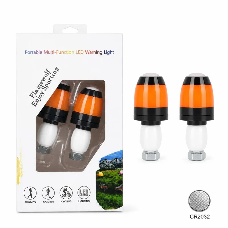 2Pcs Bicycle Handlebar Plug LED Light Intelligent Turn Signal Waterproof MTB Bar End Warning Lamp Night USB Rechargeable