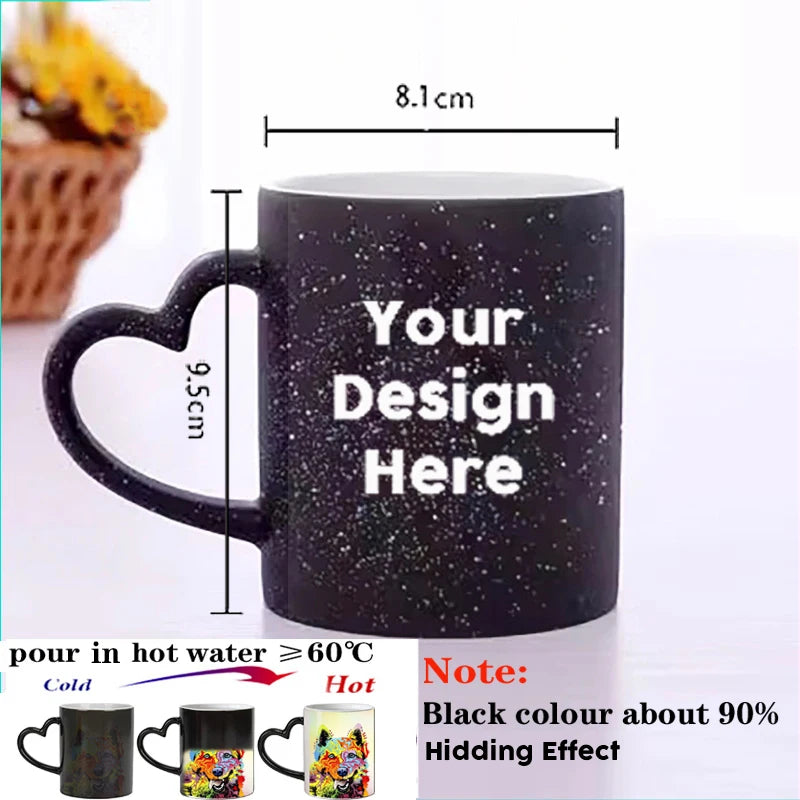 Personalised Magic Mugs Custom Colour Changing Cup Heat Activated Any Image Photo Or Text Printed On Mug Dad Mothers Day Gift