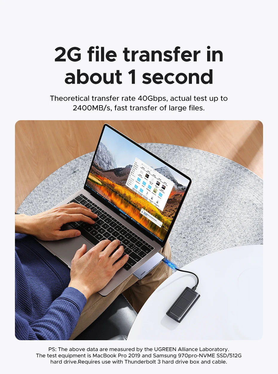 UGREEN 6-in-2 USB-C HUB Type-C to Thunderbolt 3 4K HDMI SD&TF USB3.0 Adapter for MacBook Pro Air Docking Station USB-C Splitter