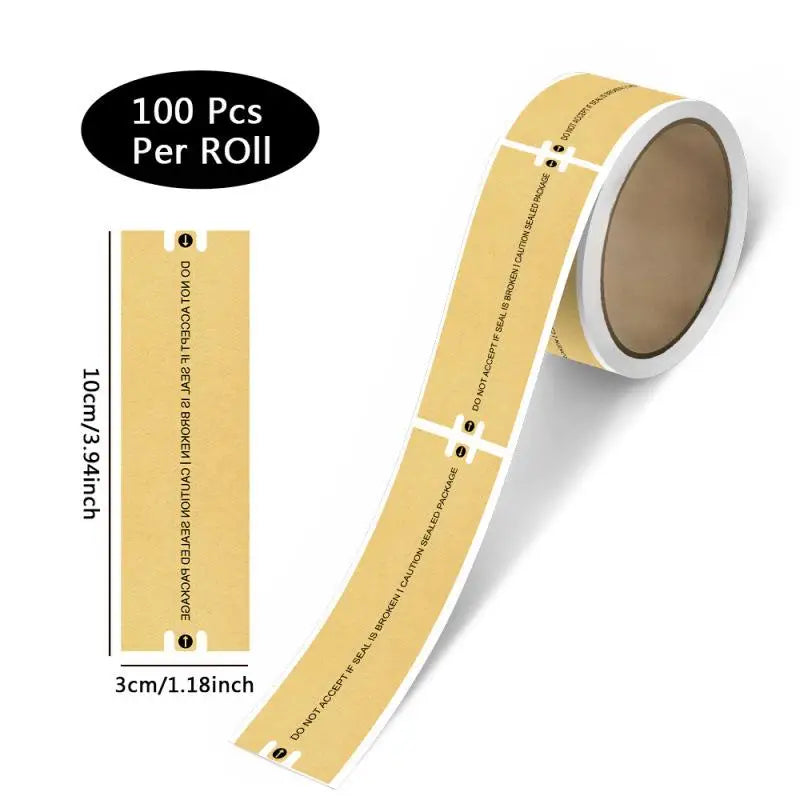 100Pcs/Roll Tamper-Proof Sealing Stickers Security Labels For Packages Mail Documents,3 X 10cm【MAX-55】