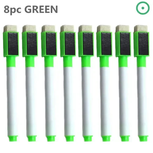 8PC Magnetic Colorful Whiteboard Pen Black White Board Markers Built In Eraser School Supply children's Graffiti Drawing pen